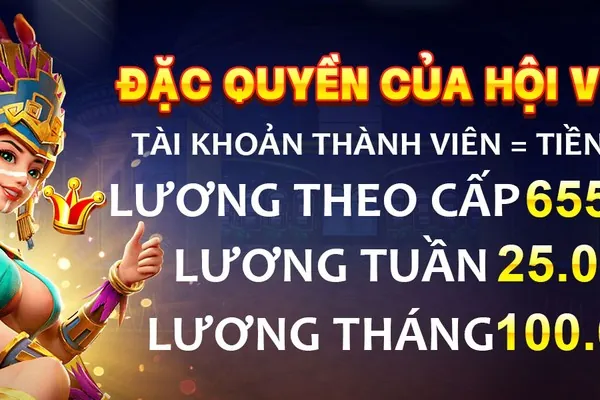 Biểu đồ cấp độ VIP của 123b với các mốc thăng cấp và phần thưởng